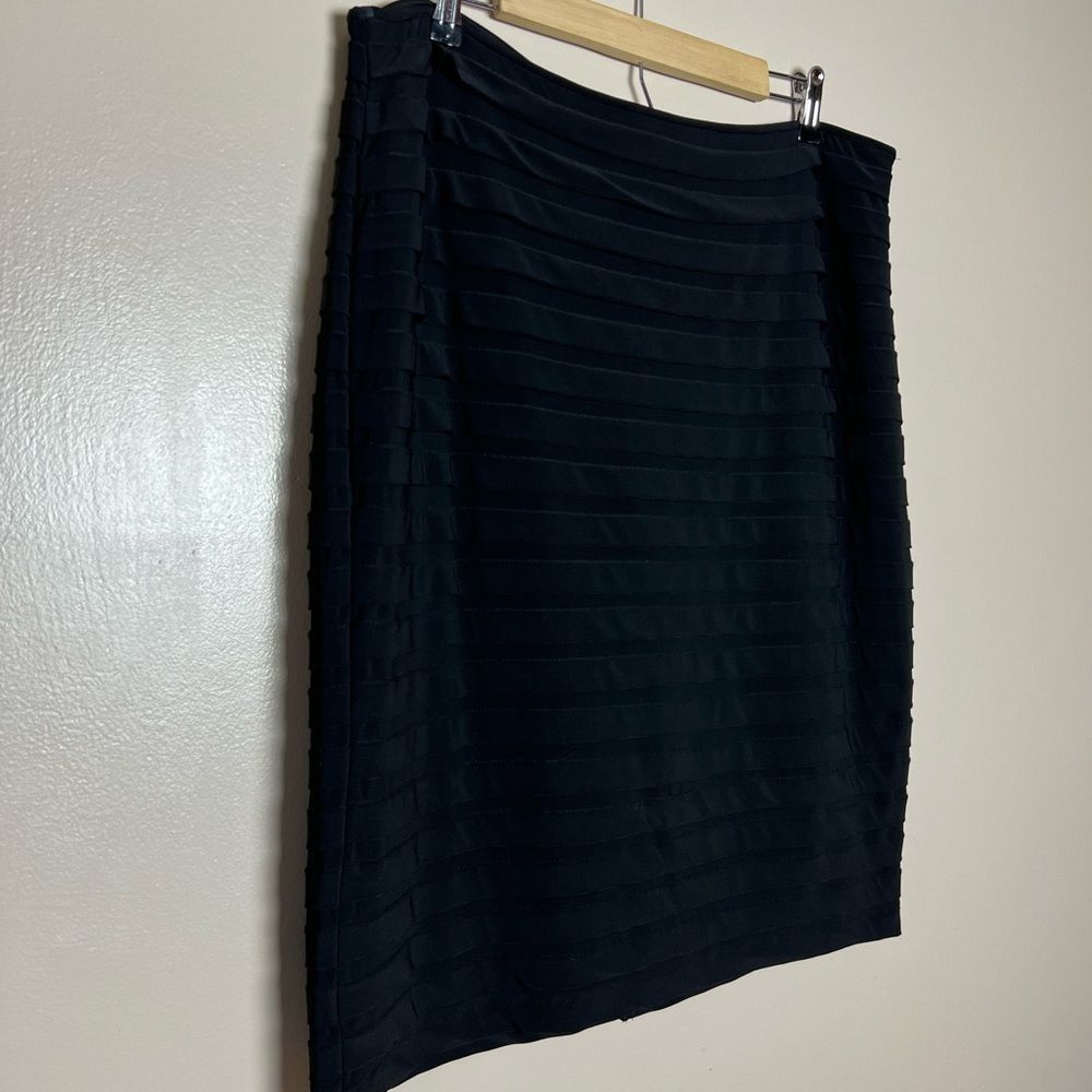 SALE! Black Adrianna Papell Tiered Pencil Skirt Size 16 EUC